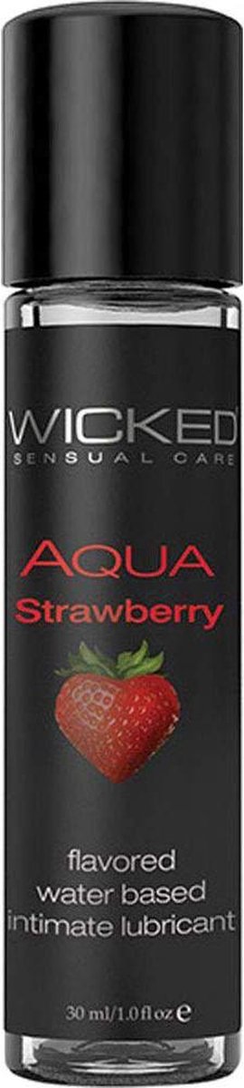 Wicked - Aqua glijmiddel aardbeien smaak 30 ml - 30ml