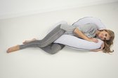 Zwangerschapskussen Nagui- Zijslaapkussen - Body pillow - Grijs - Afneembare hoes + opbergtas