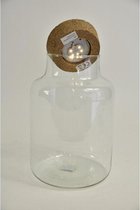 Lantaarns - Melkbus Glas Met Kurk Met Led D17 H25cm