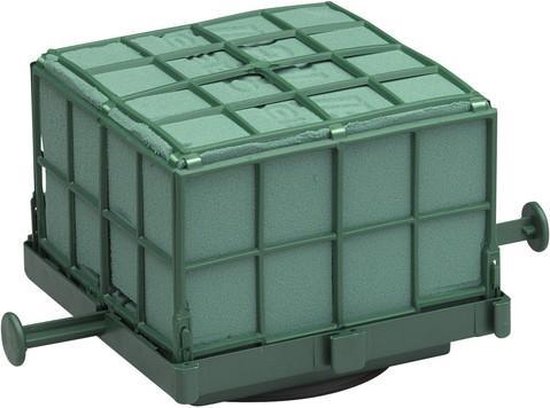 Foto: Oasis steekschuim autocorso decoratiehouder met zuignapsysteem 11x11x9 cm