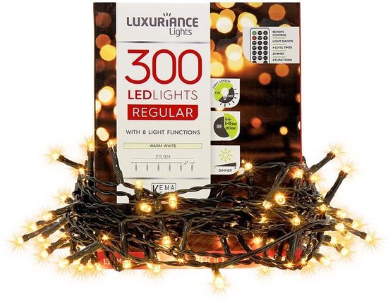 Kerstverlichting - Buiten en binnen - 30 meter warm wit 300 LED-lampjes - | bol.com