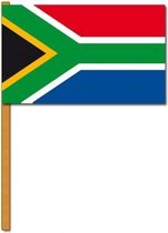 2x Luxe zwaaivlaggen/handvlaggen Zuid Afrika 30 x 45 cm