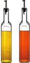 Homemade - Olie- en Azijnset Met Schenktuit - Glas- Set van 2 - 1000 ml