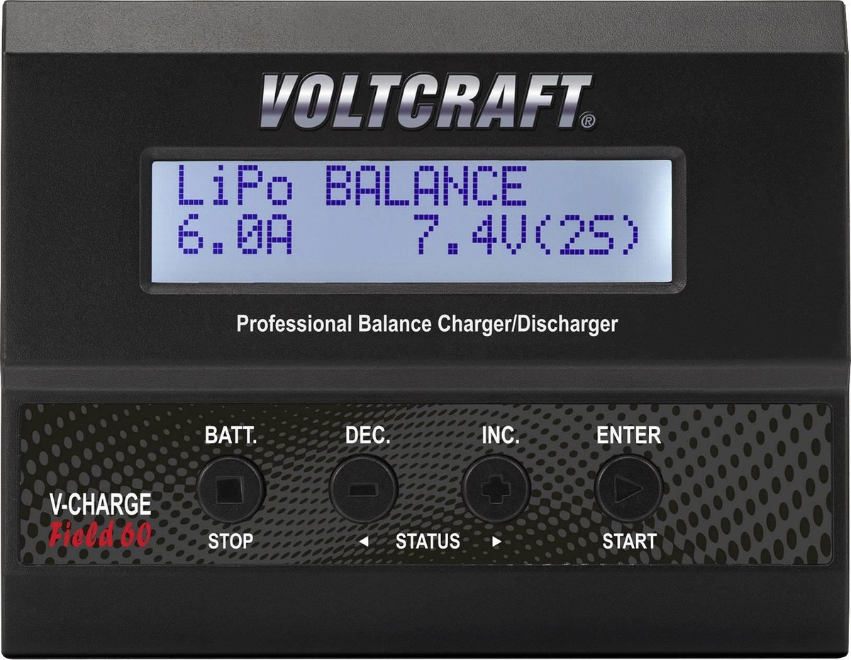 VOLTCRAFT V-Charge 60 DC Multifunctionele modelbouwlader 12 V 6 A Li-poly, Li-ion, LiFePO, LiHV, NiCd, NiMH, Lood