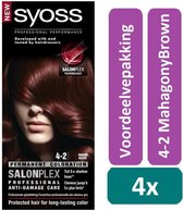 Syoss Colors - 4-2 Mahonie - Haarverf - 4 stuks - Voordeelverpakking