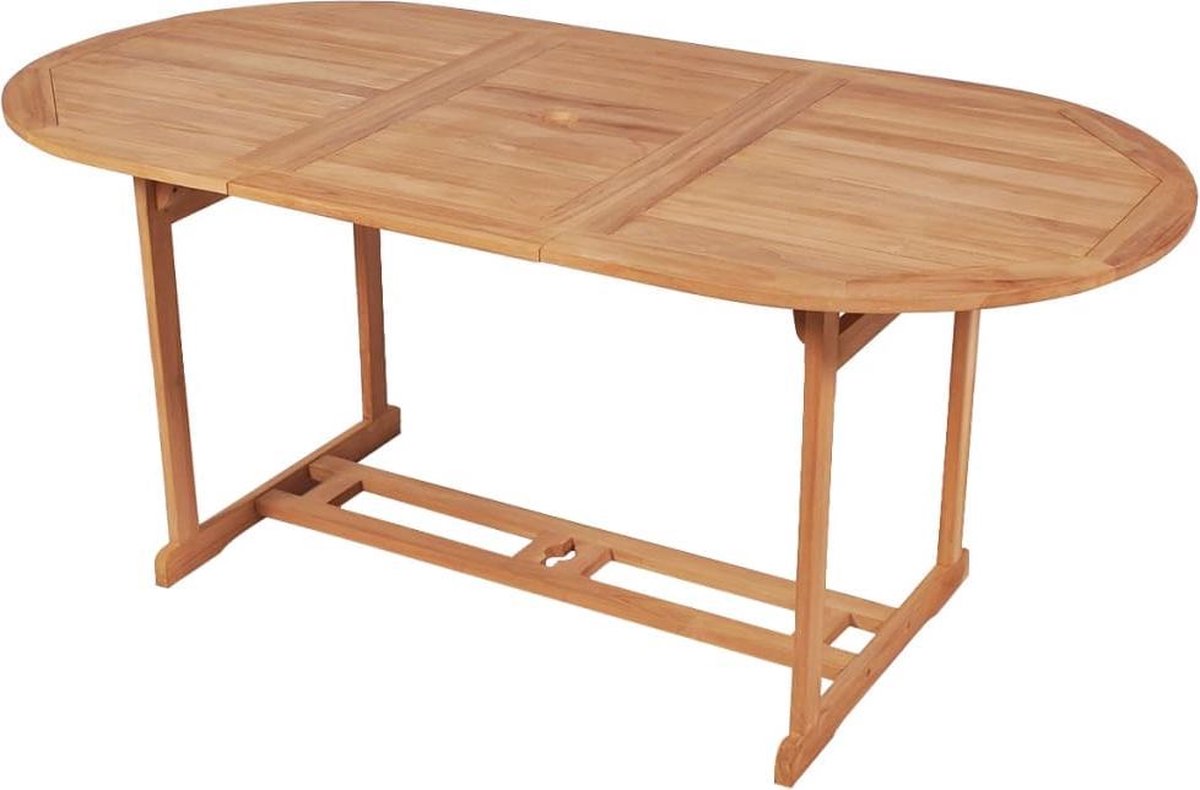 vidaXL Tuintafel 180x90x75 cm massief teakhout