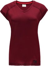 Re-Born Sport Shirt V Nek Kap Mouw Dames - Burgundy - Maat M