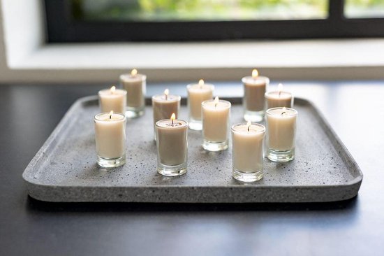 Home Society - Votive Mini Candle - Grey - set van 6