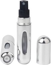 Set 3x 5ml Parfum Fles Mini Metal Sproeier Hervulbare Aluminium Parfum Verstuiver Travel Size- Zilver