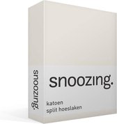 Snoozing - Katoen - Split-hoeslaken - Lits-jumeaux - 160x210/220 cm -  Ivoor
