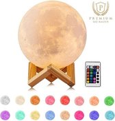 LED Maanlamp Deluxe 3D - 15 cm - 16 Kleuren - Oplaadbaar via USB - Touch Control Moon Lamp