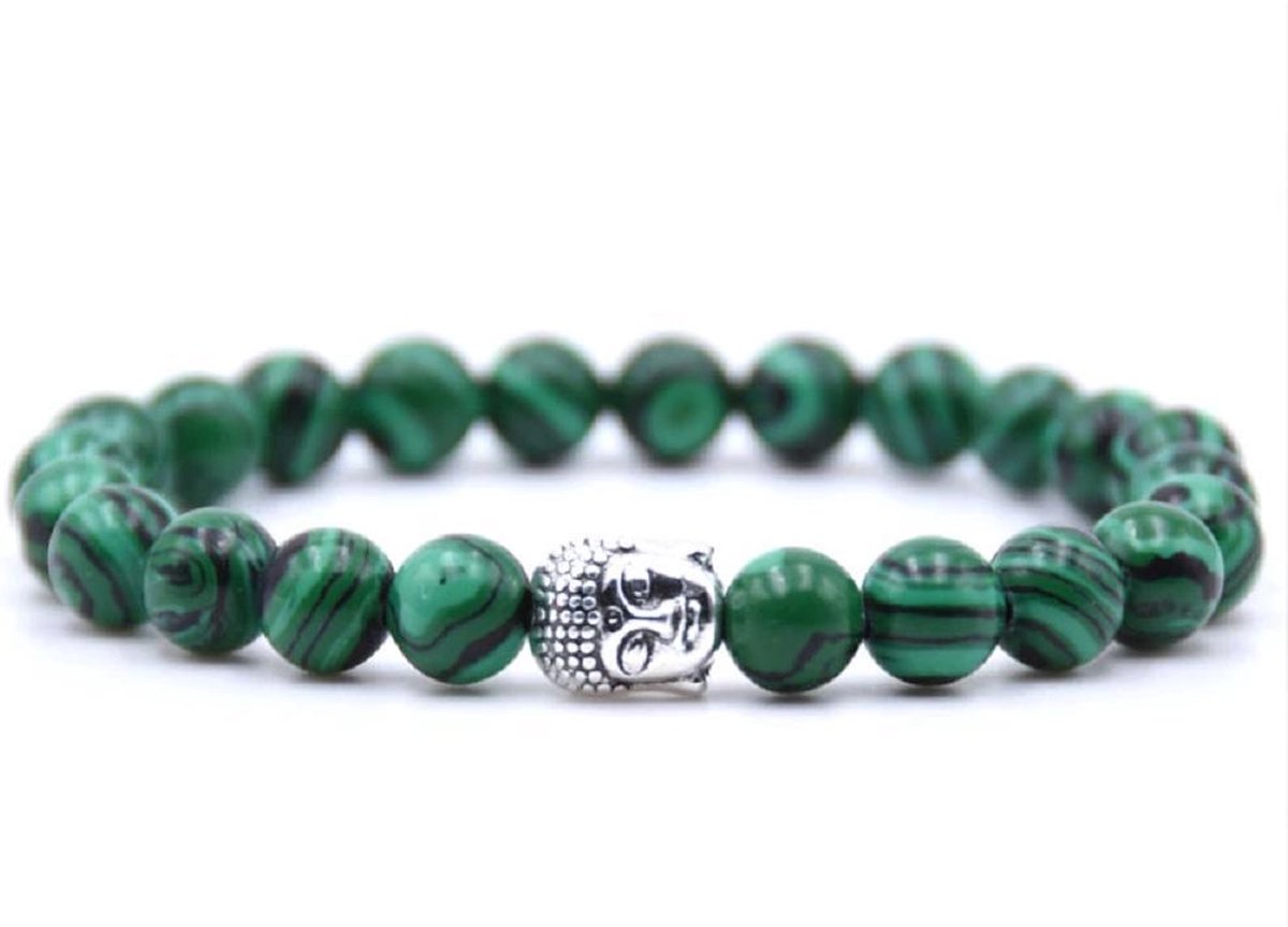 Mala Armband Van Natuursteen - Groene Stenen – Buddha / Boedha – 20 cm - Rhylane® - Rhylane