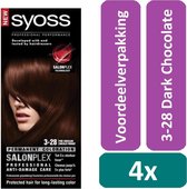 Syoss Colors - 3-28 Dark Chocolate - Haarverf - 4 stuks - Voordeelverpakking