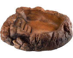 CeramicNature Terrarium bowl natuurgetrouw | waterbak voor reptielen en amfibieën in diverse maten TP-05S: 19,5x17x4,5cm