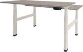 Zit Sta Bureau - Duo Elektrisch 180x80 grijs -wit frame