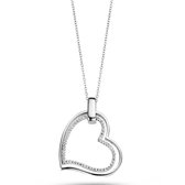Velini jewels -P2017W -Hanger+Ketting -925 Zilver gerodineerd -Cubic Zirkonia
