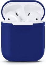 Siliconen Bescherm Hoesje Cover Donker Blauw voor Apple AirPods 1+2 Case