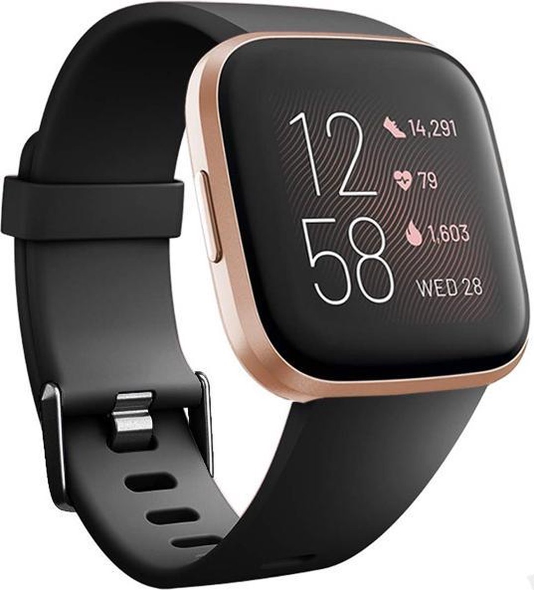 Fitbit Versa silicone band (zwart) - Afmetingen: Maat L