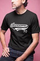 50 Jaar Awesome Since 1970 | Maat L | Vrouw Man Mannen | Verjaardagscadeau | Humor | Verjaardag Tekst cadeau kado | Heren dames Tip | Abraham Sarah