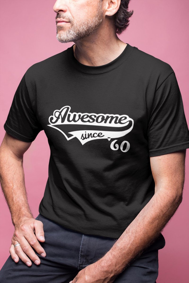 60 jaar t-shirt / Awesome since 1960 / kado tip / Heren / vrouwen / cadeau / verjaardag / MAAT XL - Shennit