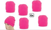 6x ijsmuts neon pink - carnaval thema feest festival kou winter optocht