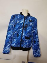 Dames Nickelson Three-Zero Jas Kensi Blauw/Zwart/Wit - Maat M