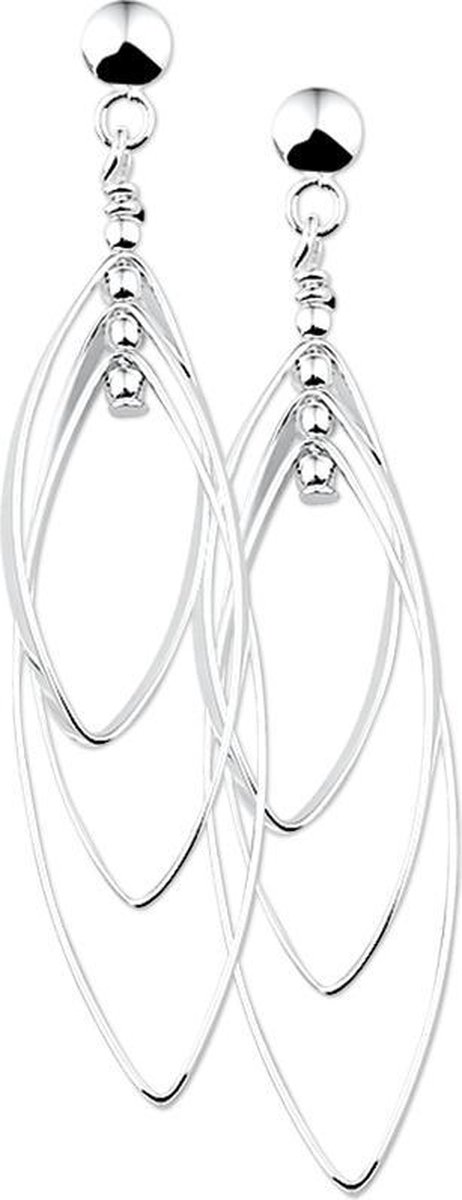 YO&NO - Oorbellen - Zilver - Oorhangers - Fantasie - 11,5mm - 52,5mm - Sieraden Vrouw - Gerhodineerd - Zilver 925