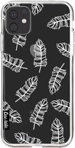 Casetastic Apple iPhone 11 Hoesje - Softcover Hoesje met Design - Feathers Outline Print