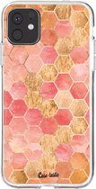 Casetastic Apple iPhone 11 Hoesje - Softcover Hoesje met Design - Honeycomb Art Coral Print