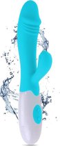 YourPleasure - Fluister stil! - Tarzan Vibrator - Dildo vibrator voor vrouwen - Realistische clitoris stimulator - 30 standen -  Waterproof* - 20 cm Blauw/Wit