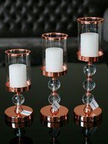 Luxe Kaarsen Kandelaars Set 3-delig Met Kristallen Woondecoratie