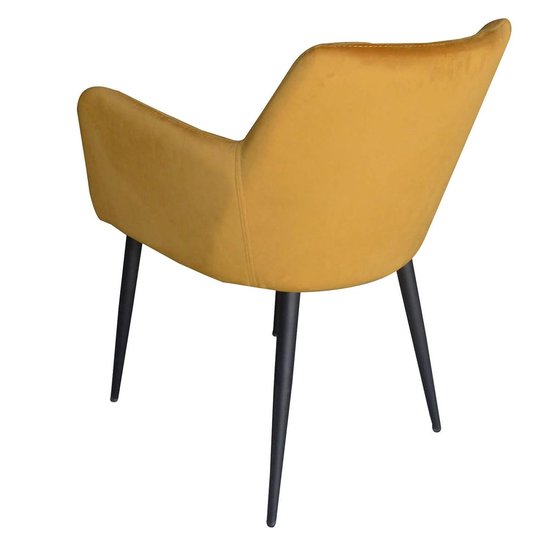 | Damiware Eetkamerstoel velvet fluweel Rose rose eetkamerstoelen oker geel sfeer | Eetkamerstoelen