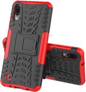 Samsung Galaxy A10 / M10 Robuust Hybride Rood Cover Case Hoesje AGBL