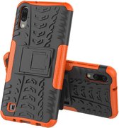 Samsung Galaxy A10 / M10 Robuust Hybride Oranje Cover Case Hoesje AGBL