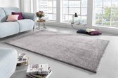 Hoogpolig modern vloerkleed effen Glam - zilver 80x150 cm