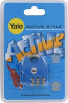 YALE kofferhangslot Active Style metaal met 3-cijferige code - cijferslot | BLAUW