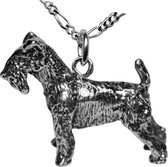 COOLDOG™ ketting Hanger Hond Ras Airdale terrier bedel van massief .925 Zilver