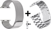 4mobilez® Iwatch bandjes Milanese en Schakelband Zilver 42/44 mm - Iwatch 1/2/3/4/5