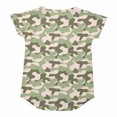 DJ Dutchjeans Meisjes T-shirt - Faded light pink + army green aop - Maat 104