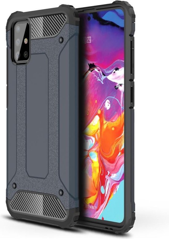Armor Hybrid Back Cover - Samsung Galaxy A71 Hoesje - Donkerblauw