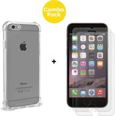 iPhone 6 en 6s Plus Telefoonhoesje met 2 x Screenprotector | Transparent Siliconen Tpu Smartphone Case | Extra Stevige Randen | Gehard Beschermglas