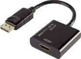Renkforce RF-4222524 DisplayPort / HDMI Adapter [1x DisplayPort stekker - 1x HDMI-bus] Zwart Vergulde steekcontacten 10.00 cm