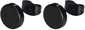 Oorbellen Dichte cirkel - minimalistisch - Unisex - zwart - 10mm - studs