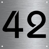 RVS huisnummer 12x12cm nummer 42