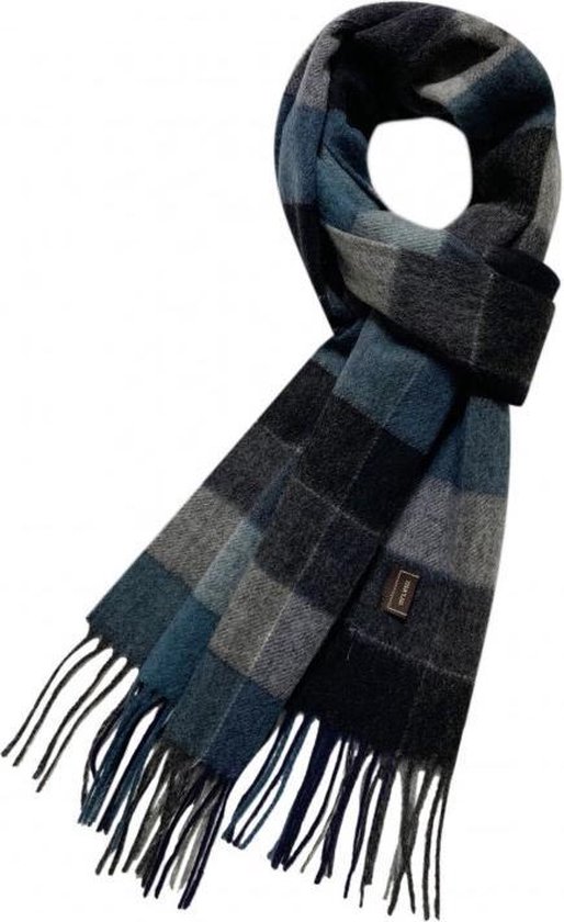 Strikt Streven Wegrijden Heren sjaal Winter Blues|Wollen shawl|Geruit geblokt|Blauw Grijs Zwart |  bol.com