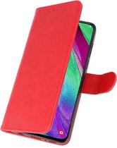 Bookstyle Wallet Hoesje voor Galaxy A40 Rood + Screenprotector