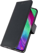 Bookstyle Wallet Hoesje voor Galaxy A40 Zwart + Screenprotector