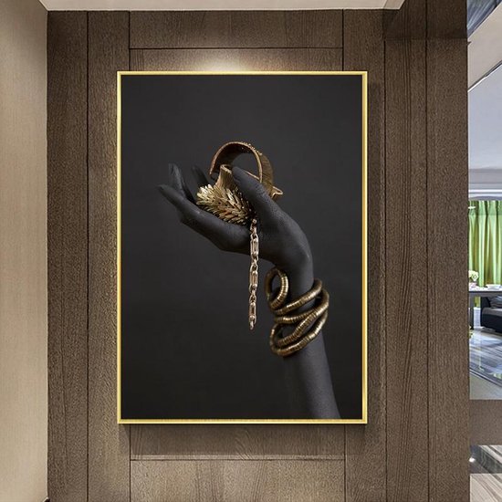 Schilderij * Zwarte Arm met Gouden Sieraden * - aan je Muur - | bol.com