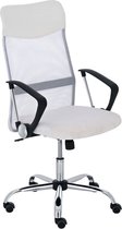 Chaise de bureau Clp Washington - Revêtement en cuir artificiel et résille - Blanc