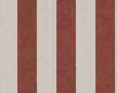 TRADITIONEEL STREPEN BEHANG - Metallic Rood Beige - AS Creation Trendwall